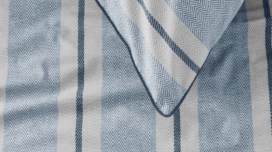 Rivièra Maison Silvan dekbedovertrek - Lits-Jumeaux XL - 260 x 200/220 cm - Blauw van Riviera Maison