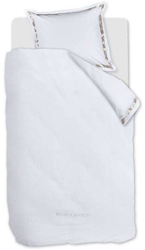 Rivièra Maison Whisper dekbedovertrek - Eenpersoons - 140 x 200/220 cm - Wit van Riviera Maison