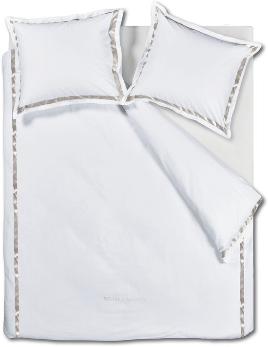 Rivièra Maison Whisper dekbedovertrek - Lits-Jumeaux XL - 260 x 200/220 cm - Wit van Riviera Maison
