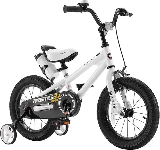 RM Store® - Kinderfiets - Sportfiets - Fiets Voor Kinderen - Met Zijwieltjes - Voetrem - Handrem - Met Bel - Wit - 12 Inch van RM Store®