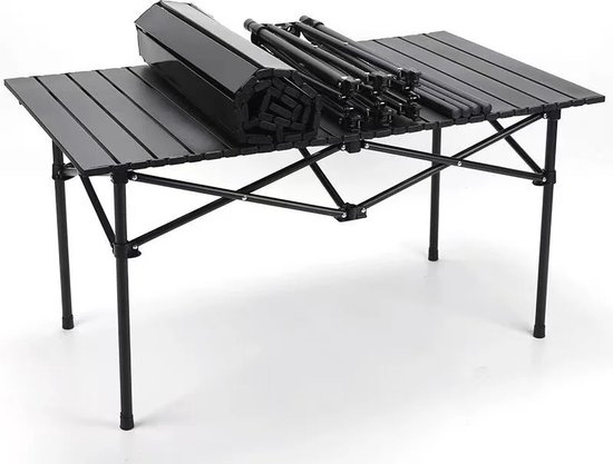 RM Store® - Opvouwbare Camping Tafel - Draagbare Eettafel - Picknicktafel - Met Tas - Kamperen - Camping - Outdoor - Indoor - Zwart - 95 x 52 x 50 cm. van Merkloos