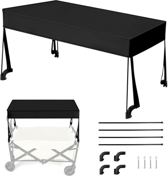 Roadtime Luifel voor bolderkar, opvouwbaar, regenbeschermhoes, bolderkar, luifel, shade cover voor kinderen, opvouwbaar, strand, push-pull-wagon cart, vervanging, waterdicht, afneembaar (L 90 x B 45 x