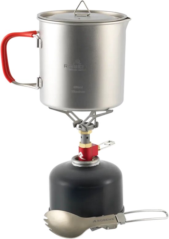 Robens Fire Wisp Solo Kookset UL - Kookset - Ultralicht - Titanium - Compact - Gascartridge opbergbaar