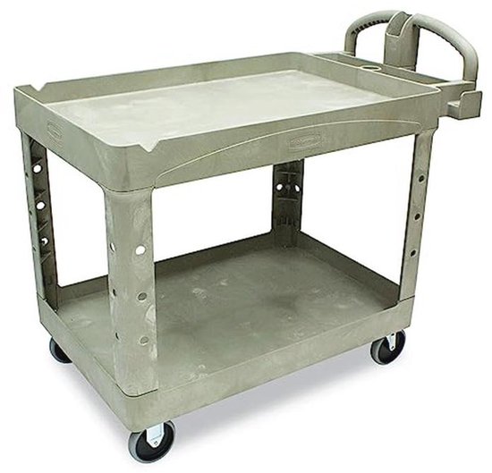 Robuuste Bolderkar met Planken - Medium - Zwart en Beige van Merkloos