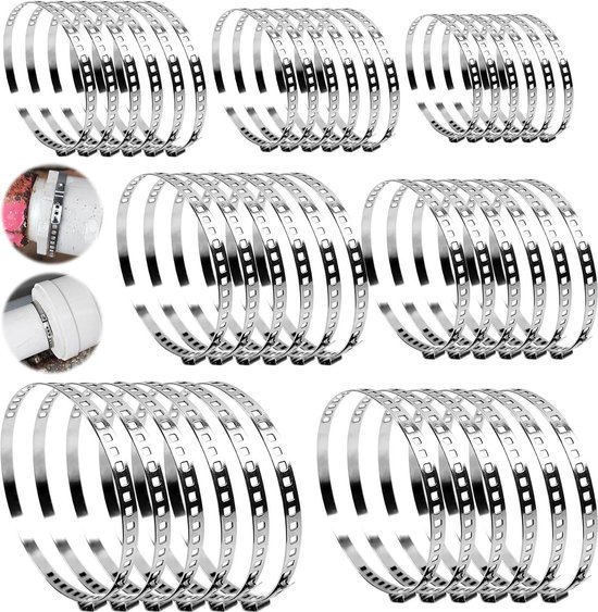 Roestvrijstalen CV-slangklemmen - Set van 42 - Asmanchetten - 10-50 mm - Slangklemmen - Boot krimpklemmen van FixPart