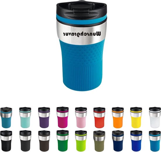 Roestvrijstalen Drinkbeker - Thermosbeker Koffiebeker - Warme Dranken Meenemen - Dubbelwandig Geïsoleerd - 250ml - Cyaan