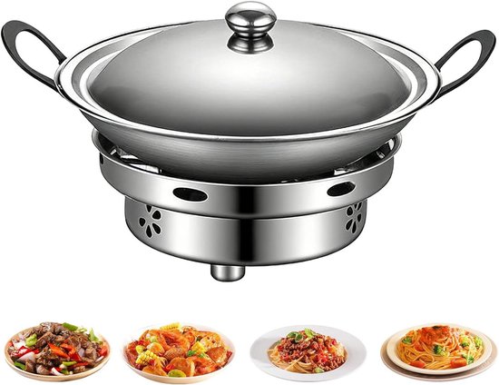 Roestvrijstalen pannenset - Kookpot met deksel - Buiten koken - Instelbare vlamcontrole - 134 x 307 cm - Zilver