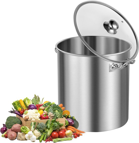 Roestvrijstalen Soeppot, 24 Kwart, Stevig Om In Te Koken, 24 Qt/22,7 L Grote Inhoud