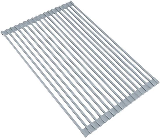 Roll-Up Dish Droogrek Home Kitchen Roll Up Schotel Rekken Multipurpose Opvouwbaar Roestvrij Staal Over De Wasbak Kitchen Drainer Rooster Om Cups Fruit Groenten(Round rod C)