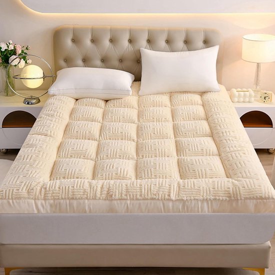 Roll Up Futon Matras - Gastenbed Opvouwbaar Reismatras - Comfortabel Slapen - Dikke Ademende Stof - 150*200cm - Wit