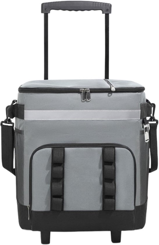 Rollende Koeltas Trolley - Koelbox op wielen - Dranken Vervoeren - Lekvrij Ontwerp - 35 liter - Donkergrijs