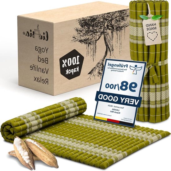 Rolmat Gastenbed - Comfortabele Matras - Ontspannen Thuis - Handgemaakt Natuurlijk - 200x110cm - Groen