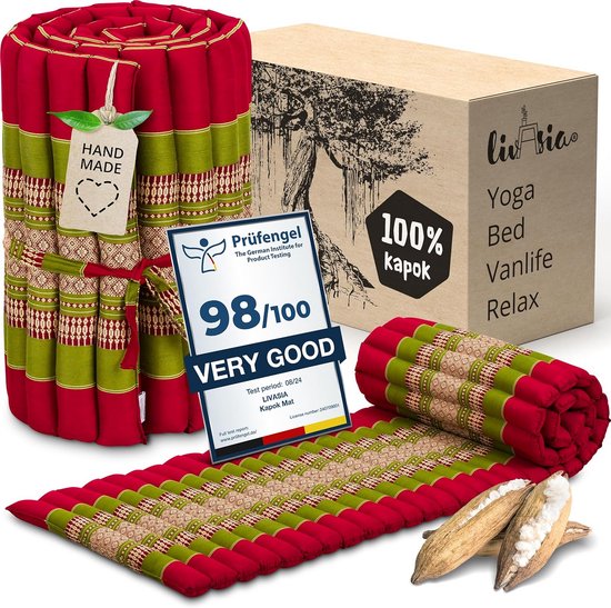 Rolmatras Smal 200x50x4,5 cm - Handgemaakt Gastenbed voor Binnen en Buiten - Ideaal voor Yoga, Meditatie en Kamperen van Merkloos