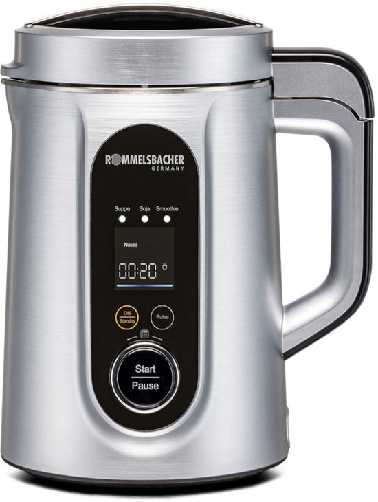 Rommelsbacher Vera SVD 1400 – Groentedrank- en soepmaker – 9 programma's - RVS binnenpan met mes en bel - 1,3 liter capaciteit - 1400 W van Rommelsbacher