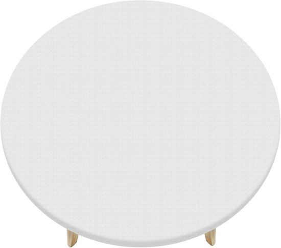 Rond waterdicht vinyl tafelkleed met flanellen achterkant, elastisch en geschikt voor picknick, camping en buitengebruik - Ø 152 cm, beige
