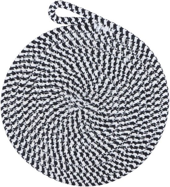 Ronde keramische keukenmat, geïsoleerde geweven pannenonderzetter voor hete gerechten, 20 cm diameter, Bohemian stijl, geschikt voor keuken en decoratie