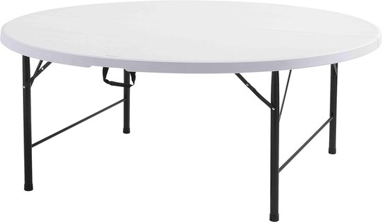 Ronde Klaptafel - Feesttafel - Grote bijeenkomsten - Inklapbaar kofferformaat - 180 cm diameter - Wit