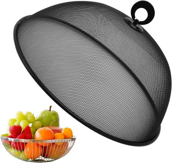 Ronde voedselafdekking, roestvrij staal, voedselafdekking, voor perfecte bescherming van levensmiddelen, barbecuegerechten, voor familiebijeenkomsten, feestjes met vrienden, kamperen，30*13.5cm