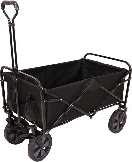 RONN® Bolderkar Opvouwbaar Luchtbanden - Bolderkar Opvouwbaar - Bolderkar Kinderenvervoer - Zwart - 90cm x 51cm x 59cm van Merkloos