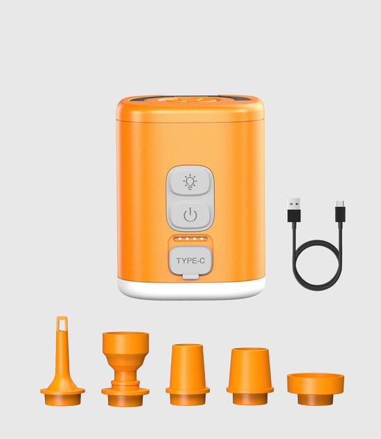 RoosCamp Air Master SL Elektrische Luchtpomp - Mini Campingpomp met Lamp en Muggenwerende Functie - 5.0 kPa - Voor Luchtbed en Slaapmat