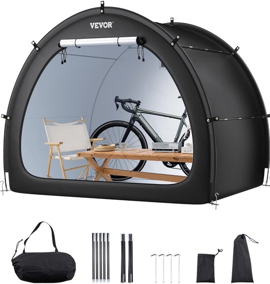 ROOTY Tent - Fietstent - Schuurtent - Opbergtent - Fietsenstalling - Waterdicht - Met geventileerd raam - Zwart - 4-5 fietsen - 170.6x213.2x152.4 cm van ROOTY