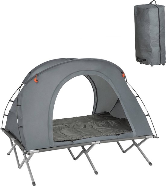 Rootz 4-in-1 Campingtentenset - Kampeerbed - Campingligstoel - Slaapzak - Duurzaam Oxford Nylon - Gemakkelijk te transporteren - Muggenbescherming - 194 cm x 157 cm x 145 cm van Rootz
