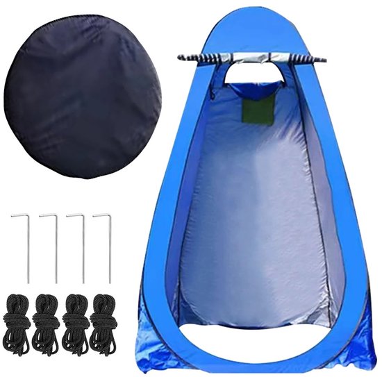 RosaBloom Pop-up Privacy Tent - 190 cm Hoog - Mobiele Douchetent, Toilettent & Kleedruimte voor Buiten - Blauw