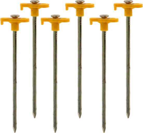 Rotsachtige Haringenset - 20 cm Lang - Stevigheid en Veiligheid voor uw Buitenverblijf - Set van 6 Stuks van Floranica.