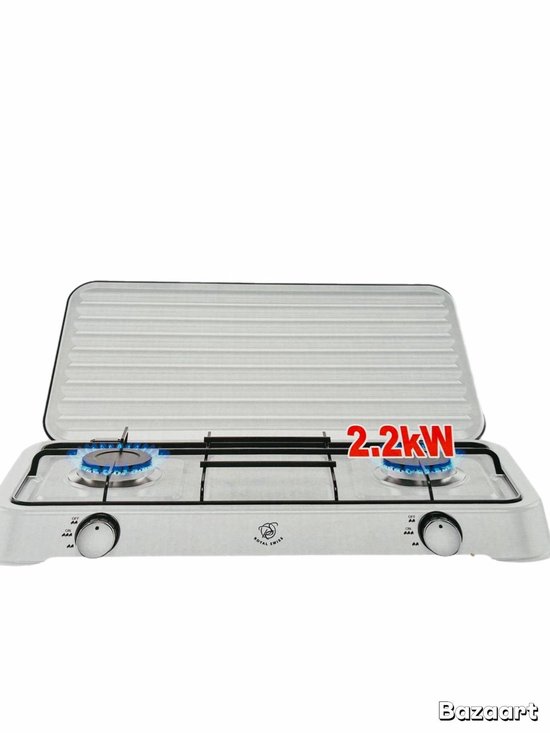 ROYAL SWISS-LPG kooktoestel, kooktoestel,camping kooktoestel, gas kooktoestel outdoor, 2 pits gasfornuis, camping gasfornuis, LPG kookplaat, outdoor kooktoestel gas, propaan butaan kooktoestel, camping gasstel nood kooktoestel van Merkloos