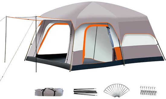 RoyaLuxe - Tent - Beige - Camping - Kamperen - Kampeertent - Kamperen & Outdoor - Waterdicht - Familietent - Strandtent - Winddicht - Zonbestendig - Luxe Kampreertent van RoyaLuxe