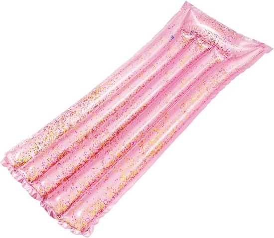 Roze Glitter Mat 170cm x 54cm x 15cm - Hoge Kwaliteit - Comfortabel waterhangmat van Luxe Lounger