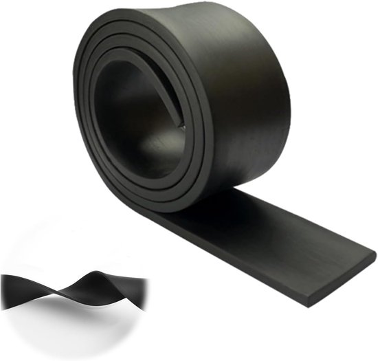 Rubber strips 3 mm dik, 5 cm breed en 1 m lang voor isolatie, afdichting en anti-vibratie - niet-slip rubberen platen voor deuren, ramen en garagegebruik van Merkloos