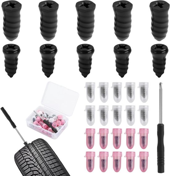 Rubberen Bandenreparatie Nagels - Vacuümbanden Nagels - Banden Repareren - Zonder Band Demontage - 30 stuks - Zwart