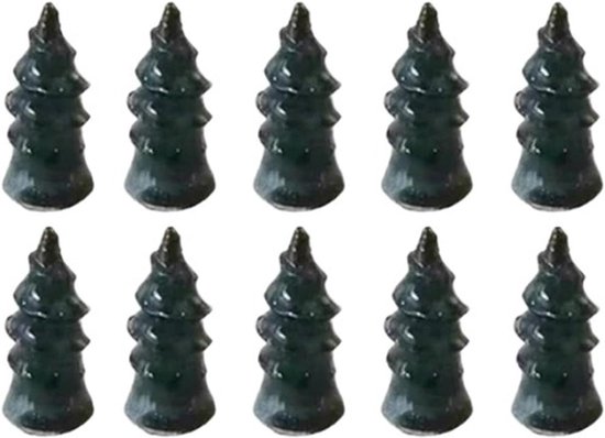 Rubberen Bandenreparatie Set - Reparatieschroeven Banden - Lekken Dichten - Zelfinstallatie - 10 stuks - Zwart
