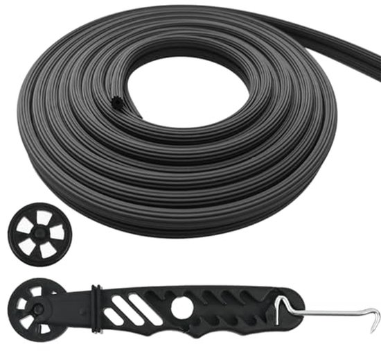 Rubberen bies - Koord profiel - Schermen repareren - 4-in-1 toolkit - 10 meter - Zwart