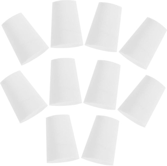 Rubberen Fles Stopper - Afsluitplug Set - Laboratorium Gebruik - Zonder Gat - 11-15mm - Wit