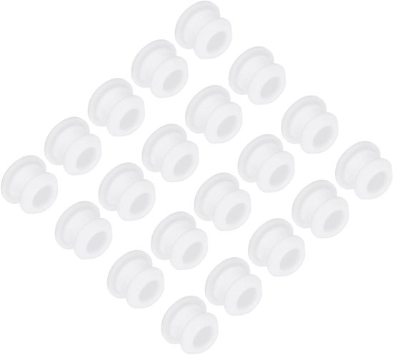 Rubberen Gatstoppers - Afsluitpluggen Afdichtstoppers - Afsluiten van gaten - Hoge temperatuur bestendig - 10 mm gatdiameter - Wit