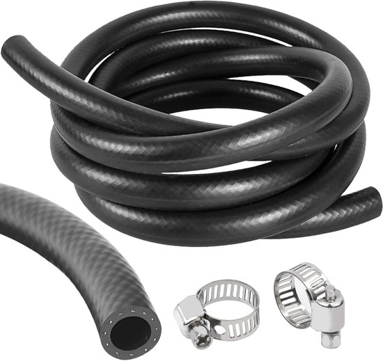 Rubberen slang Ø 8 mm NBR benzineslang 1 meter lengte brandstofleiding met slangklemmen. van Carpoint