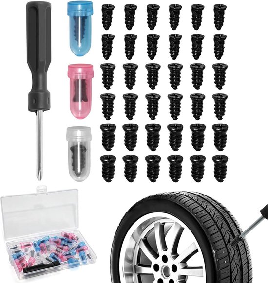 Rubberen spijkers - Band reparatie - Autobanden herstellen - Hoge temperatuur bestendig - 36 stuks - Zwart