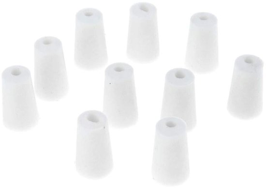 Rubberen Stop - Taps Toelopende Plug - Laboratorium Afdichting - Luchtdichte Sluiting - 14-18 mm - Wit van Merkloos