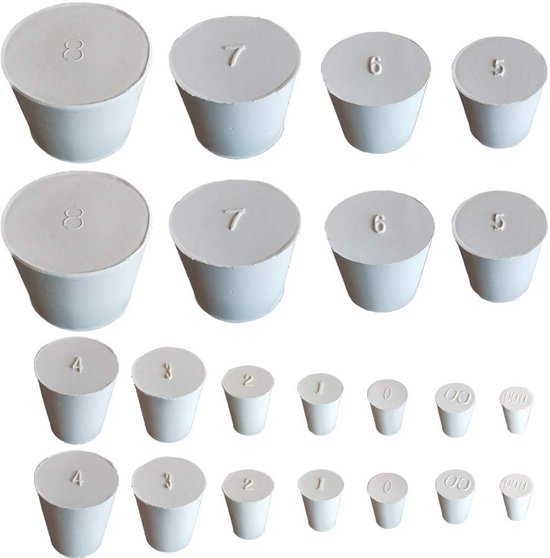 Rubberen Stoppen Set van 22 met Maten van 8mm tot 42mm voor Ballonflessen en Watertanks van Merkloos