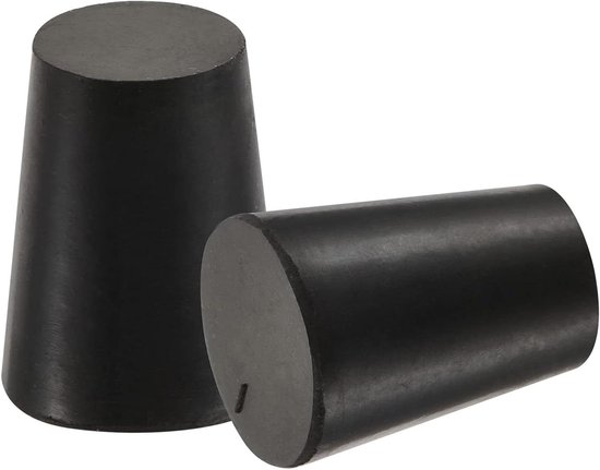 Rubberen Taps Toelopende Plug - Reageerbuis Stopper - Laboratorium Afdichting - Stevige Rubberen Constructie - 14-19 mm - Zwart van Merkloos