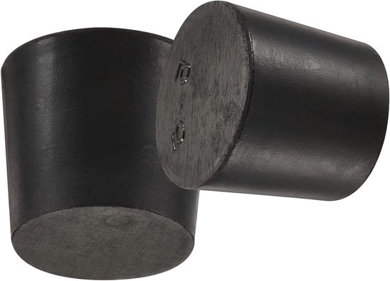 Rubberen Taps toelopende Pluggen - Reageerbuis Stoppers - Laboratorium Gebruik - Solide Ontwerp - 24mm tot 28mm - Zwart van Merkloos