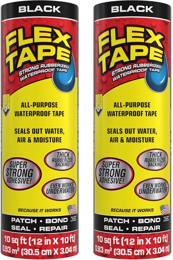 Rubberen waterdichte reparatietape Zwart - Extra sterke afdichting voor Lekken Binnen en Buiten van Merkloos
