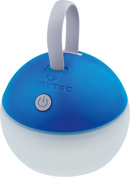 Rubytec Bulb USB lantaarn - 10.2 x ø 8 cm - 3 Lichtsterktes - Oplaadbaar via USB - Spatwaterdicht - Buitenlamp - Buitenverlichting - Geen Batterijen - Hanglantaarn - ABS - Campinglamp - Blauw van Rubytec