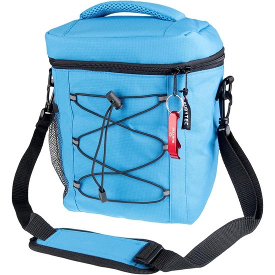Rubytec Koeltas - Koelbox - Coolerbag - 8 Liter - Geïsoleerde Lunchtas - Inclusief Koelelement - Flesopener - Gaasvak - Blauw van Rubytec