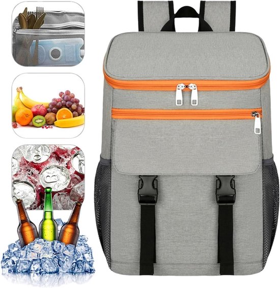Rugzak Koeler - Reiskoeltas Picknicktas - Eten en drinken koel houden - Waterdicht en lekvrij - 30 blikjes - Blauw