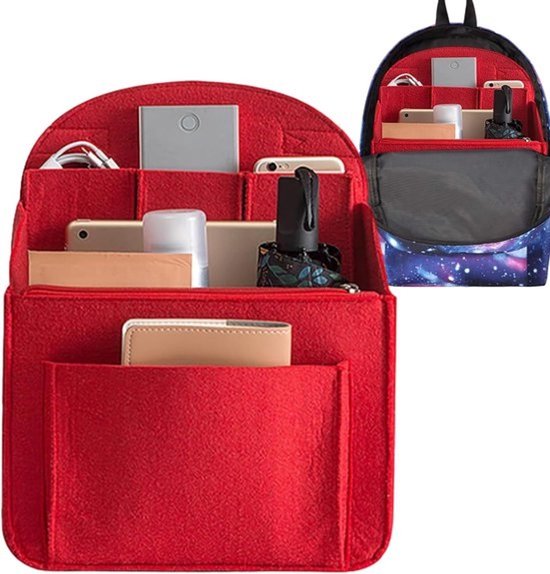 Rugzakorganizer - Tasindeler - Reisorganisatie - Veelzijdig opbergvak - Verschillende maten - Rood
