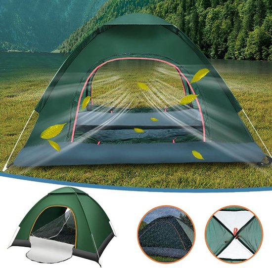Ruime pop-up tent - 4 persoons - Dubbele ingang - Compact opvouwbaar 70cm van De Vango.
