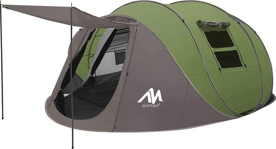 Ruime pop-up tent voor 6 personen - Dubbellaagse waterdichte instanttent met vestibule en automatische opstelling van Forceatt